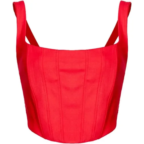 Trägerloses Viskose-Bustier-Top - pinko - Modalova