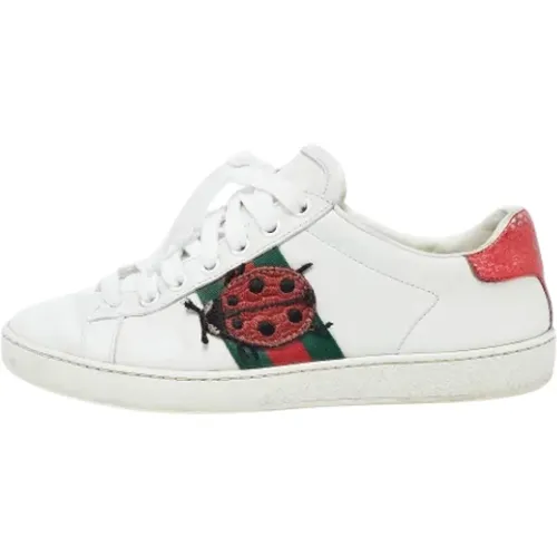 Pre-owned Leather sneakers , female, Sizes: 1 1/2 UK - Gucci Vintage - Modalova