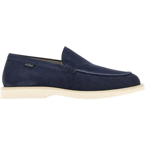 Blu Ss23 Wildleder-Loafer , Herren, Größe: 38 EU - Hogan - Modalova