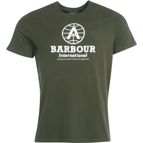 A7 Biker Graphic T-Shirt , male, Sizes: XL, M - Barbour - Modalova