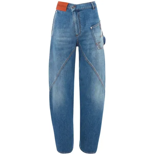 Blaue Weite Bein Baumwolljeans,Blaue Twisted Workwear Jeans - JW Anderson - Modalova