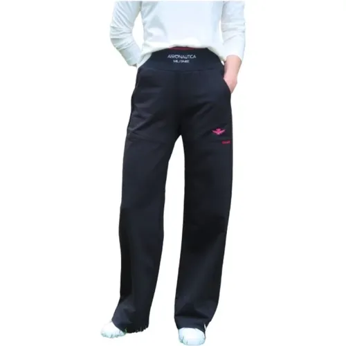 Wide Jogging Pants in Cotton Blend , female, Sizes: XS, S, XL, L, M - aeronautica militare - Modalova