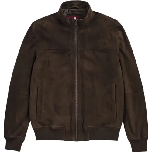 Suede Bomber Jacket Cognac , Herren, Größe: 2XL - MCS - Modalova