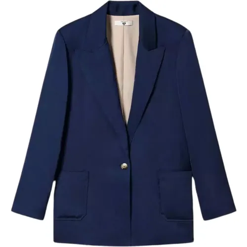 Satin Blazer Jacket with Peak Lapels , female, Sizes: S - Twinset - Modalova