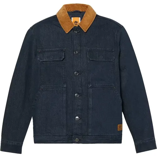 Gepolsterte Denim Truckerjacke , Herren, Größe: S - Timberland - Modalova