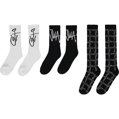 Farbiges Logo Baumwollsocken-Set , Damen, Größe: L - JW Anderson - Modalova