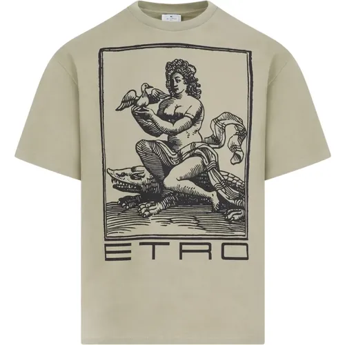 Grünes Druck Baumwoll T-shirt Etro - ETRO - Modalova