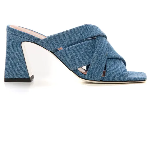 P-denim Sandals , female, Sizes: 3 UK, 8 UK, 4 UK, 7 UK - Pollini - Modalova