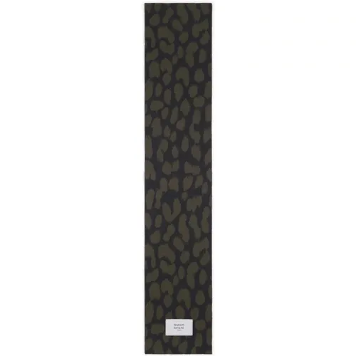 Leopard Print Logo Scarf , female, Sizes: ONE SIZE - Maison Kitsuné - Modalova