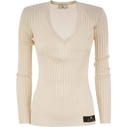 Butter Jersey Top Mk16S47E2 C14 , Damen, Größe: XL - Elisabetta Franchi - Modalova