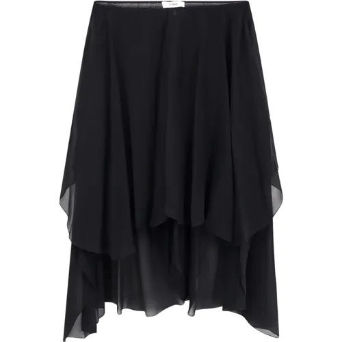 Silk Panel Shorts with Asymmetric Hem , female, Sizes: M - Chloé - Modalova