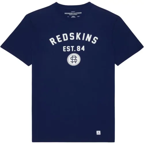 Bedrucktes Logo T-Shirt - Blau , Herren, Größe: L - Redskins - Modalova