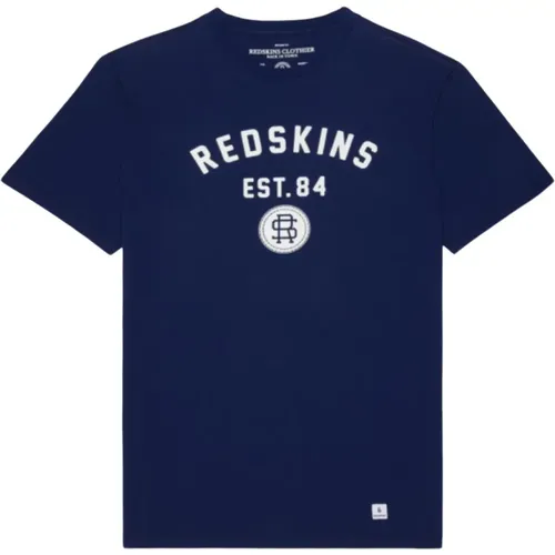 Bedrucktes Logo T-Shirt - Blau , Herren, Größe: M - Redskins - Modalova