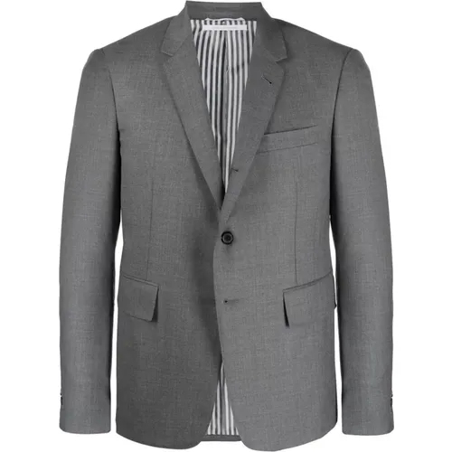 Grey Crop-Sleeve Blazer , male, Sizes: 2XL - Thom Browne - Modalova