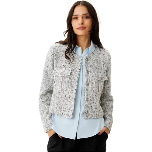 Light Grey Cropped Jacket Blazer , female, Sizes: 2XL, L, XL, M, S - IN Front - Modalova