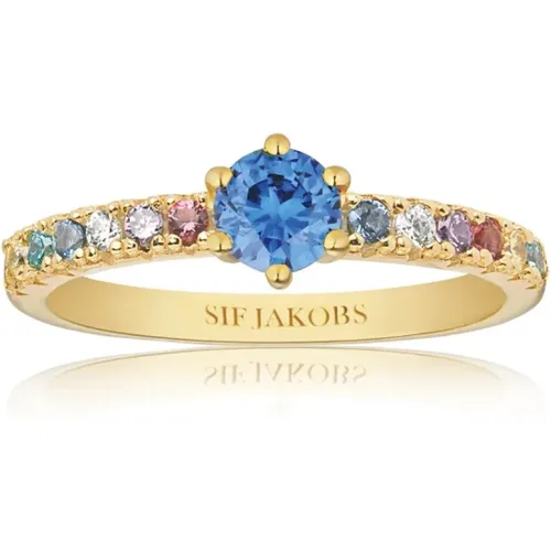 Uno Grande Ring mit mehrfarbigen Zirkonia , Damen, Größe: 58 MM - Sif Jakobs Jewellery - Modalova