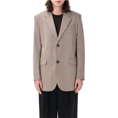Mens Clothing Jackets Coats Light Taupe Ss24 , male, Sizes: M, L - Ami Paris - Modalova