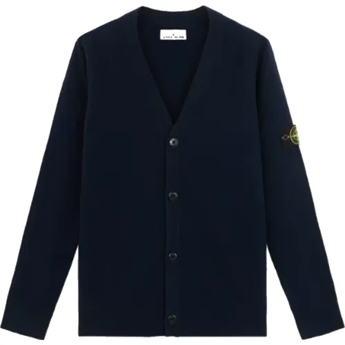 Lockerer Cardigan mit Knöpfen in Blau , Herren, Größe: L - Stone Island - Modalova