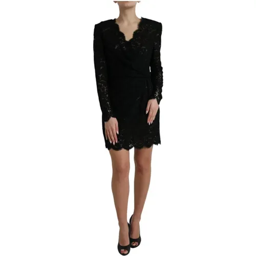 Lace Sheath Mini Dress , female, Sizes: L - Dolce & Gabbana - Modalova