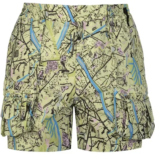 Map Print Elasticated Shorts , male, Sizes: M, L - Fendi - Modalova