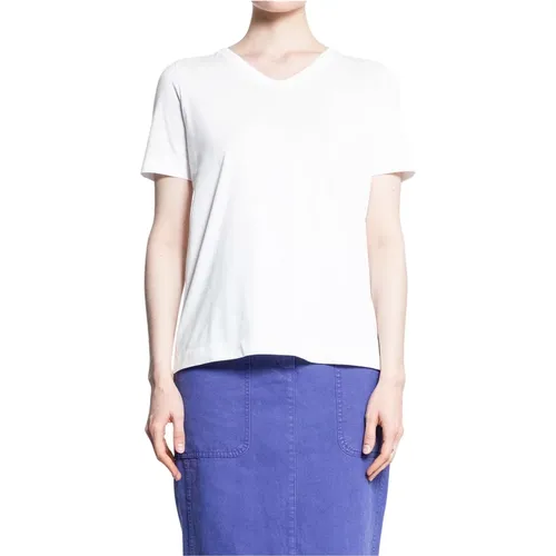 V-Neck Jersey Tee with Embroidered Logo , female, Sizes: M - Max Mara - Modalova