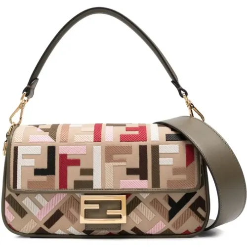 Canvas Baguette Style Handbag , female, Sizes: ONE SIZE - Fendi - Modalova