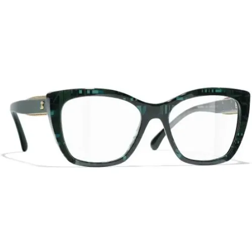 Grüne Optische Brille mit Zubehör , Damen, Größe: 50 MM - Chanel - Modalova