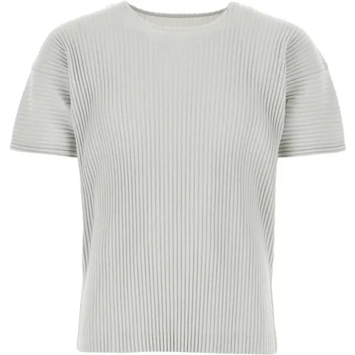 Vielseitiges Hellgraues Polyester-T-Shirt , Herren, Größe: XL - Issey Miyake - Modalova