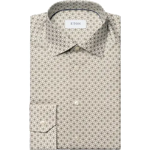 Slim Fit Twill Print Hemd , Herren, Größe: 4XL - Eton - Modalova