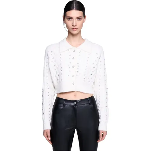 Cardigan crop mit Strass , Damen, Größe: S - Silvian Heach - Modalova