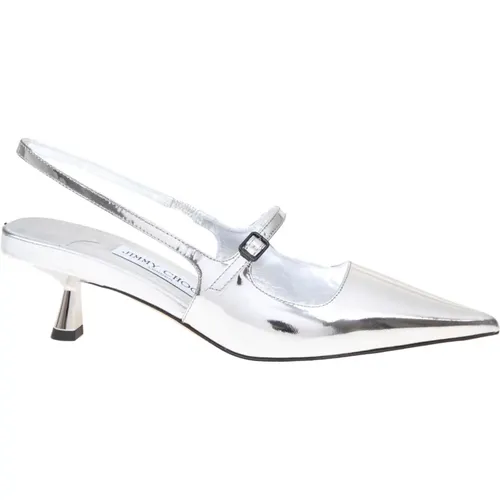 Silver Pumps Stylized Heels , female, Sizes: 7 UK, 3 UK, 5 UK, 8 UK, 4 UK - Jimmy Choo - Modalova