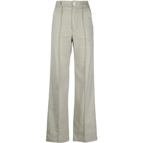 Provoke Suit Trousers Pale Green Check , female, Sizes: S - Ninamounah - Modalova