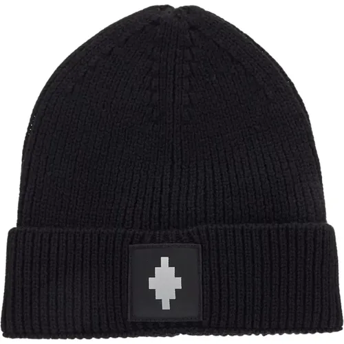 Schwarze Cross Patch Beanie - Marcelo Burlon - Modalova