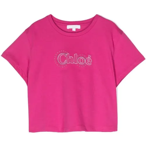 Rosa Kurzarm T-Shirt Chloé - Chloé - Modalova