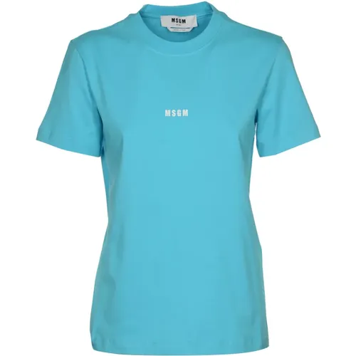 Blaue T-Shirts und Polos , Damen, Größe: XL - Msgm - Modalova