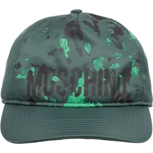 Adjustable Patterned Multicolour Hat , male, Sizes: ONE SIZE - Moschino - Modalova