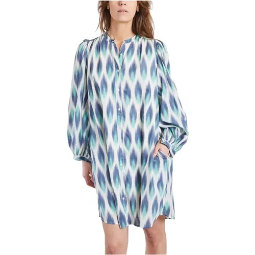 Loose-fitting dress with Ikat Ready print , female, Sizes: M - Hartford - Modalova