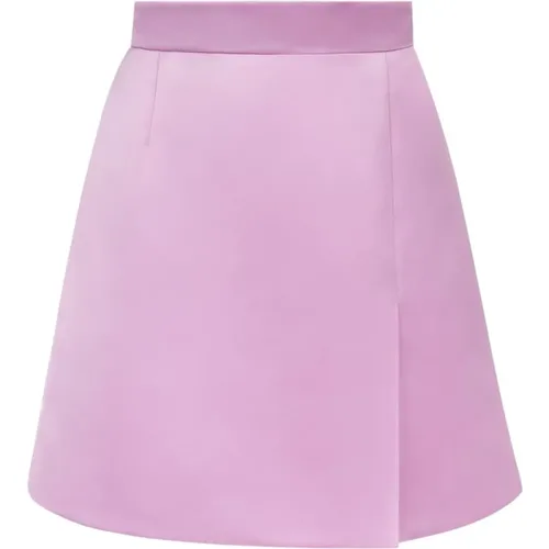 Lila Satin A-Linie Mini Rock , Damen, Größe: XS - Nina Ricci - Modalova