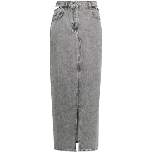 Denim Midi Skirt with Cut-Out Detail , female, Sizes: M, 2XS - IRO - Modalova