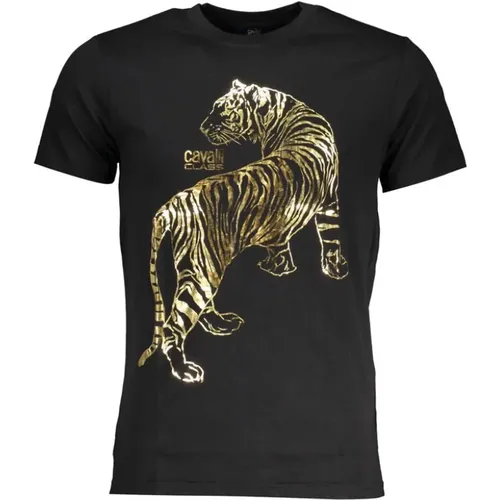 Printed Logo T-Shirt , male, Sizes: 2XL, M, XL, L - Cavalli Class - Modalova