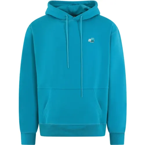 Blaue Patch Hoodie , Herren, Größe: M - Drole de Monsieur - Modalova