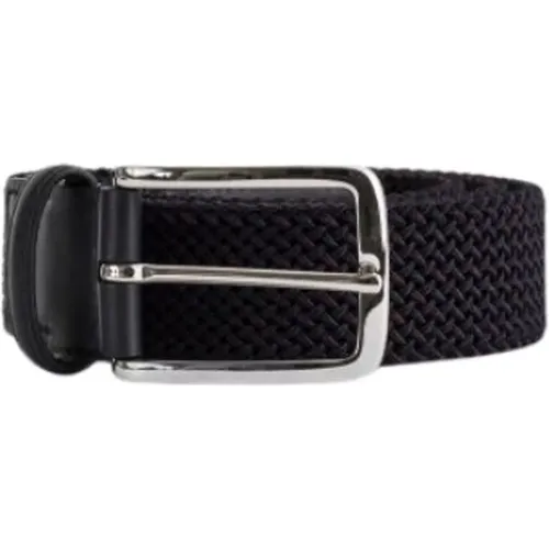 Elastic belt in dark navy burgundy , male, Sizes: 100 CM, 95 CM - Hogan - Modalova