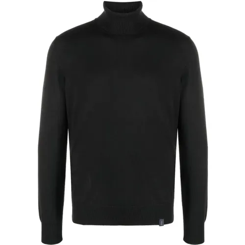 Schwarzer Rollkragenpullover , Herren, Größe: 4XL - Fay - Modalova