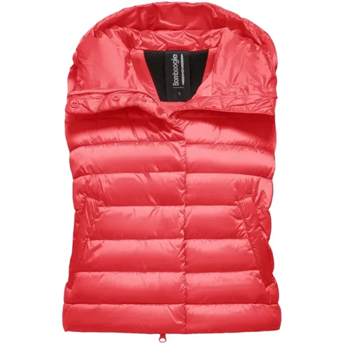 Shiny Nylon Padded Vest with Hood , female, Sizes: L, S, XL, M, 2XL - BomBoogie - Modalova
