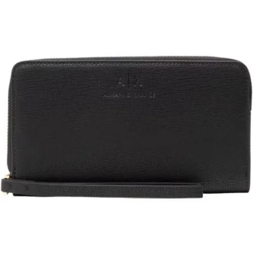 Slim Leather Clutch , female, Sizes: ONE SIZE - Armani Exchange - Modalova