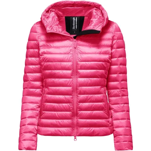 Bright Nylon Hooded Jacket with Synthetic Padding , female, Sizes: XL, L, S, 3XL, M, 2XL, XS - BomBoogie - Modalova
