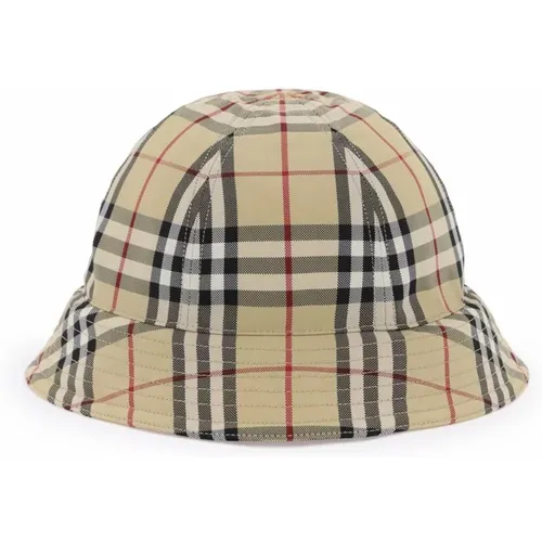 Nylon Bucket Hat mit ikonischem Check-Muster , Damen, Größe: L - Burberry - Modalova