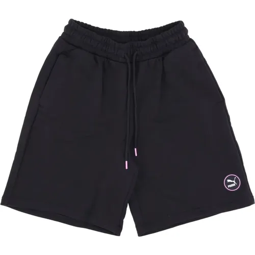 Schwarze High-Waist Lange Tracksuit Shorts , Damen, Größe: S - Puma - Modalova