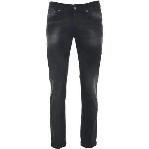 Skinny Fit Jeans with Logo Details , male, Sizes: W29, W38, W35, W40, W33, W34, W32, W31, W30, W28, W36 - Dondup - Modalova