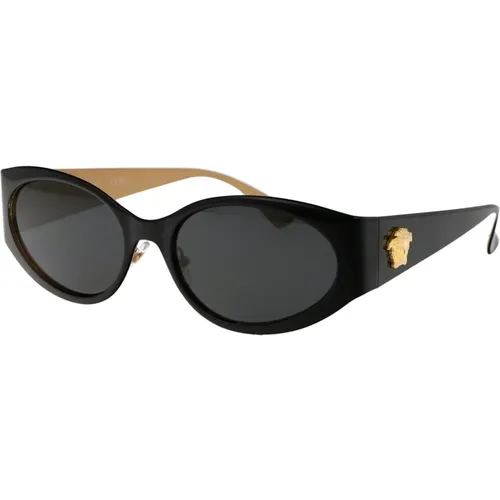Stylische Sonnenbrille mit Modell 0Ve2263 , Damen, Größe: 56 MM - Versace - Modalova